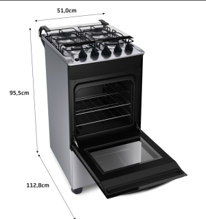 COCINA A GAS WHIRLPOOL 4H WF04ENBR INOX