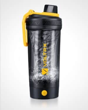 VOLTRX - Botella agitadora, mezclador eléctrico recargable de galio USB C para batidos de proteínas y batidos de reemplazo de comidas, sin bisfenol A, fabricado con tritán, 24 onzas