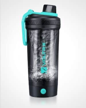 VOLTRX - Botella agitadora, mezclador eléctrico recargable de galio USB C para batidos de proteínas y batidos de reemplazo de comidas, sin bisfenol A, fabricado con tritán, 24 onzas