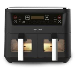 FREIDORA MIDAS AIR FRYER DUAL ELITE 8LTS NEGRO