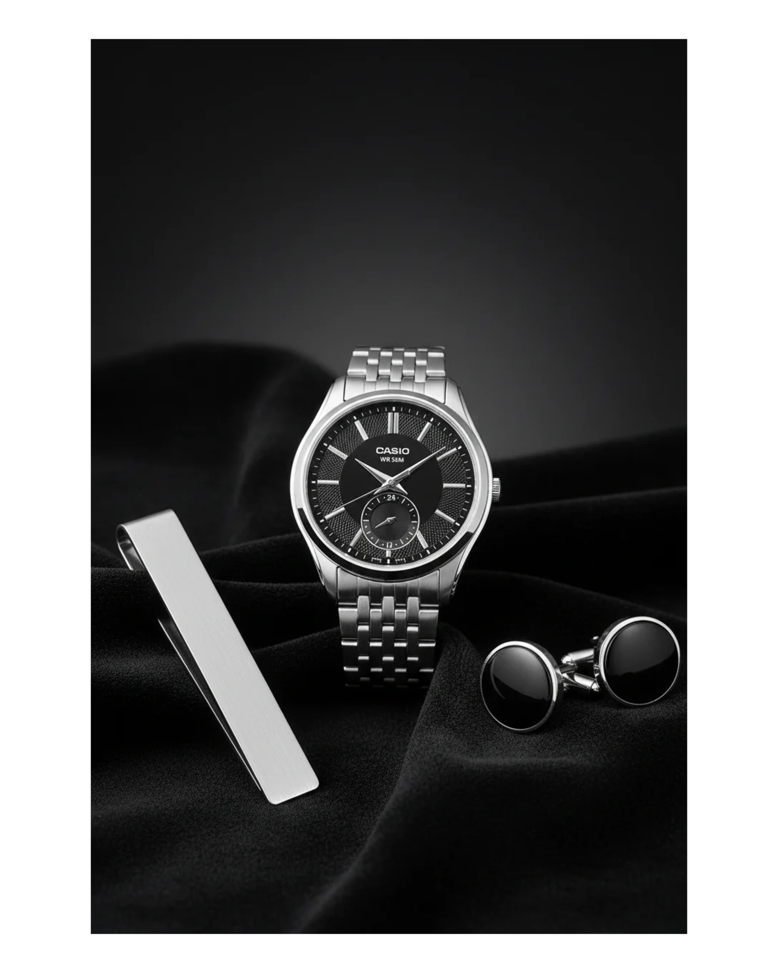 RELOJ CASIO 5172 – ANALOG. CAB. MALLA ACERO PLATA – F. NEGRO – MTP-B315D-1AVDF RELOJ ANALOGICO CASIO - MTP-B315D-1AVDF