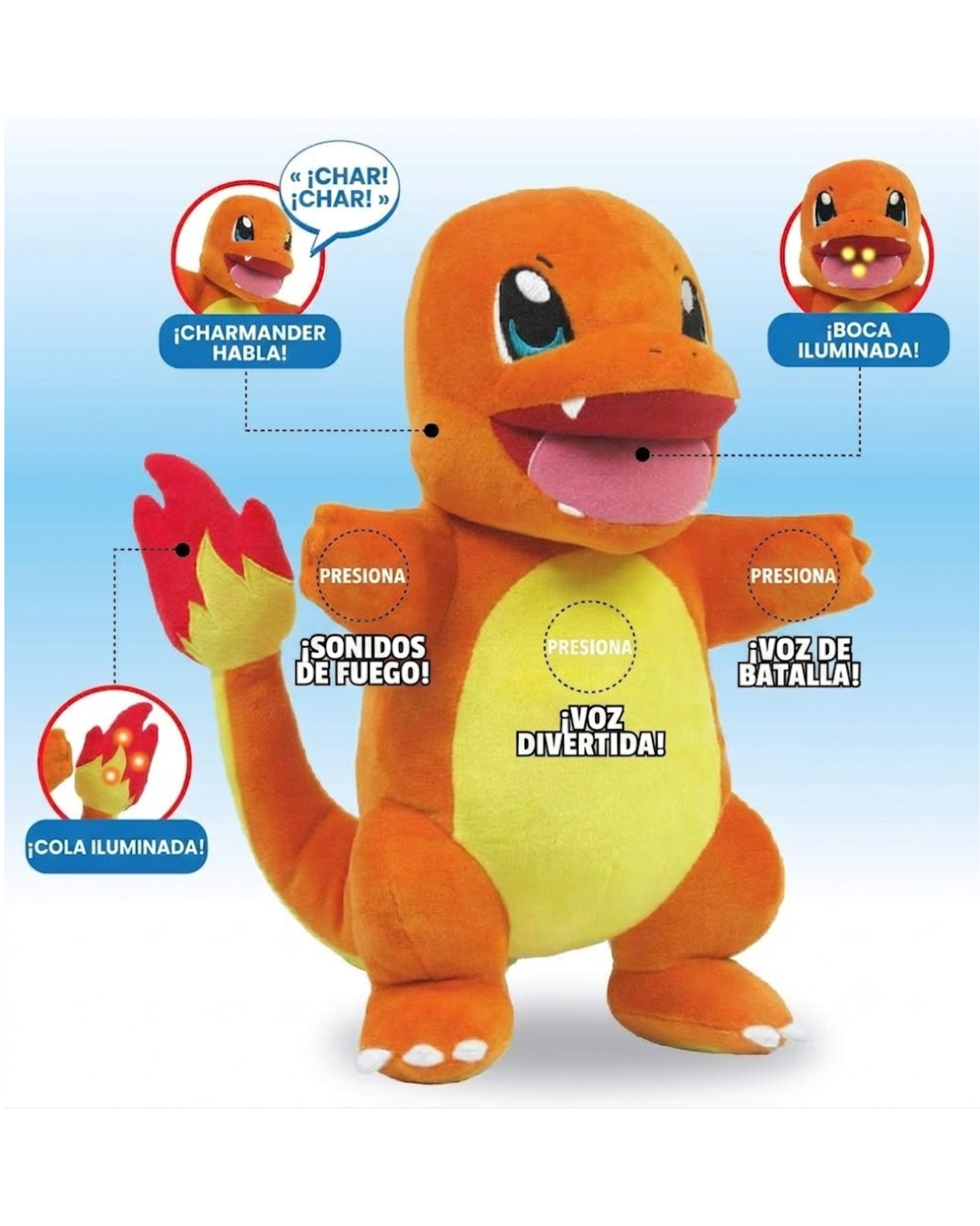 JUGUETE JAZWARES POKEMON PELUCHE 10 CHARMANDER INTERACTIVO JUGUETE JAZWARES POKEMON PELUCHE 10 CHARMANDER INTERACTIVO
