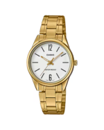 RELOJ CASIO 5361 - ANALOG. DAMA. MALLA ACERO DORADA - F. BLANCO. - LTP-V005G-7BUDF