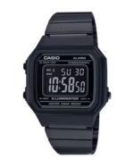 RELOJ CASIO 3454 - DIGITAL VINTAGE. CAB. MALLA ACERO NEGRO - F. NEGRO - B650WB-1BDF