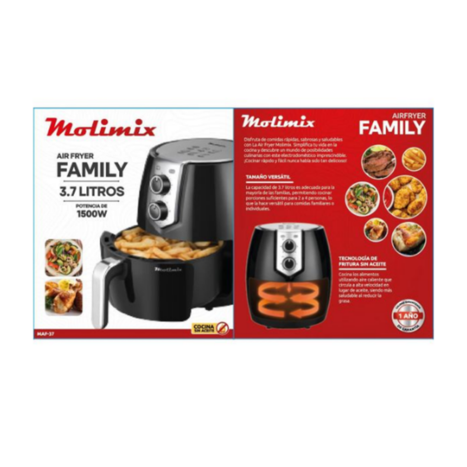 FREIDORA MOLIMIX AIR FRY FAMILY – MAF-37 – NEGRO FREIDORA MOLIMIX AIR FRY FAMILY – MAF-37 – NEGRO