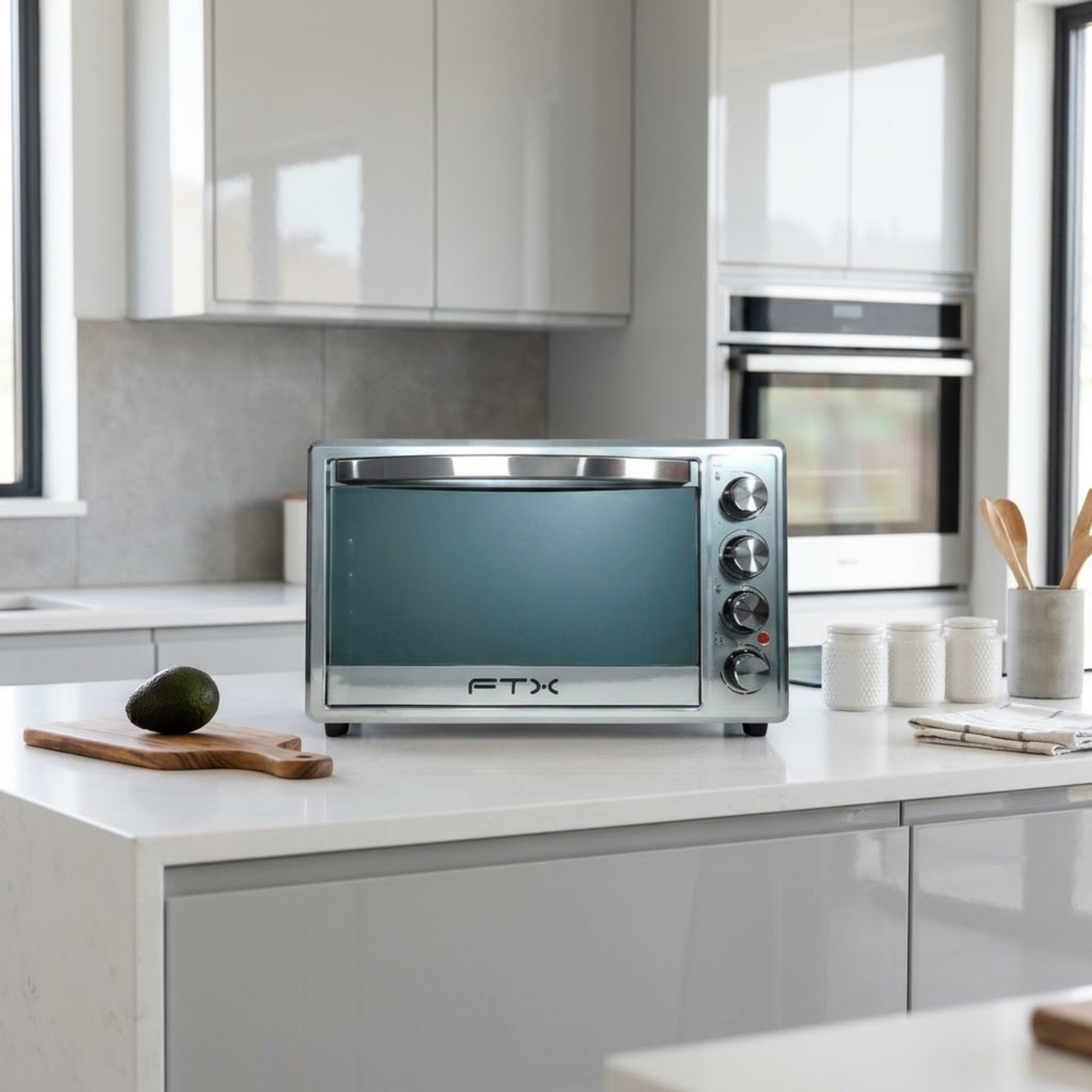28229 HORNO ELECTRICO FTX,MOD. 60L – EO2-602S – PLATA – 2500W (6) HORNO ELECTRICO FTX 60L 2500W 220V PLATA EO2-602S